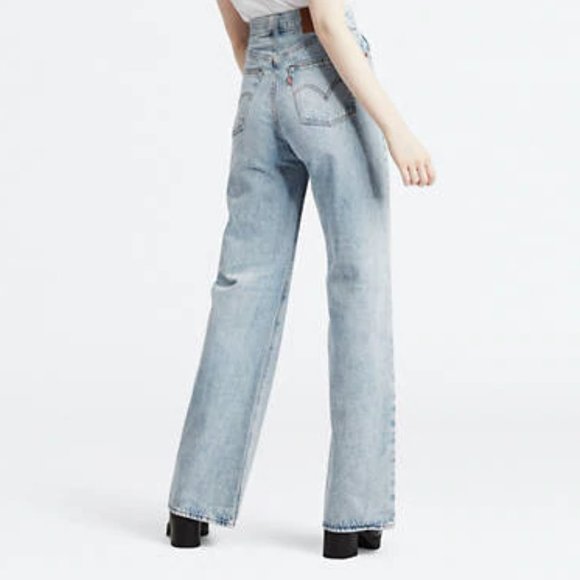 ribcage wide leg jeans blue